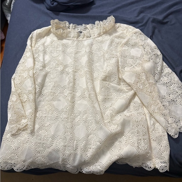 Talbots Tops - Talbots Cream Lace Blouse